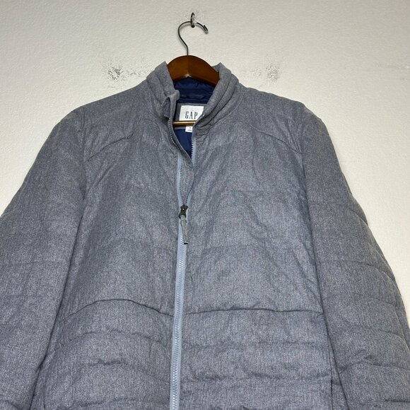 GAP Puffer Jacket Men M Grey Gorp Utility  Outerwear Full Zip Hiking Winter Fall - Picture 4 of 11